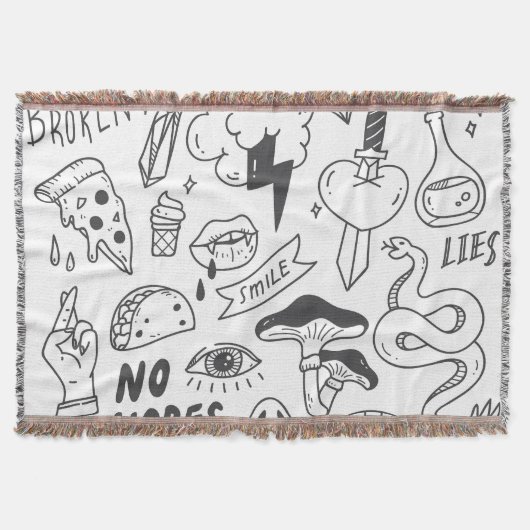 Schattigee Graffiti: Doodle Art Set. Deken (Voorkant)