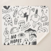 Schattigee Graffiti: Doodle Art Set. Sherpa Deken (Voorkant (horizontaal))