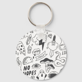 Schattigee Graffiti: Doodle Art Set. Sleutelhanger