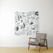 Schattigee Graffiti: Doodle Art Set. Wandkleed (In Situ (horizontaal))