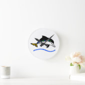 Schattigee grafische DOLFIJN - Natuur - Ocean wild Ronde Klok (Huis)