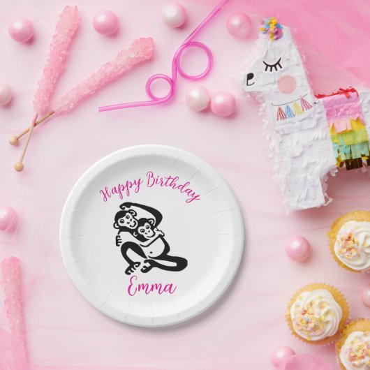 Schattigee graphic - BONOBO - Chimpansee - Feest Papieren Bordje (Feest)