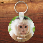 Schattigee & Grappige Aap Gepersonaliseerde Kinder Sleutelhanger (Achterkant)