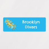 Schattigee Grappige Bladderige zee Dragon cartoon  Labels (Design 1)