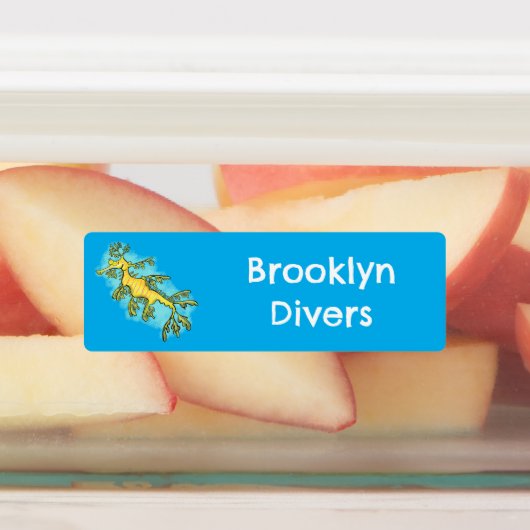 Schattigee Grappige Bladderige zee Dragon cartoon  Labels (Aangebracht)