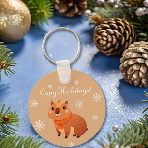 Schattigee grappige capibara sleutelhanger