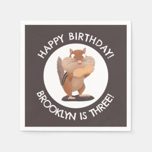 Schattigee grappige chipmunk cartoon gepersonalise servet