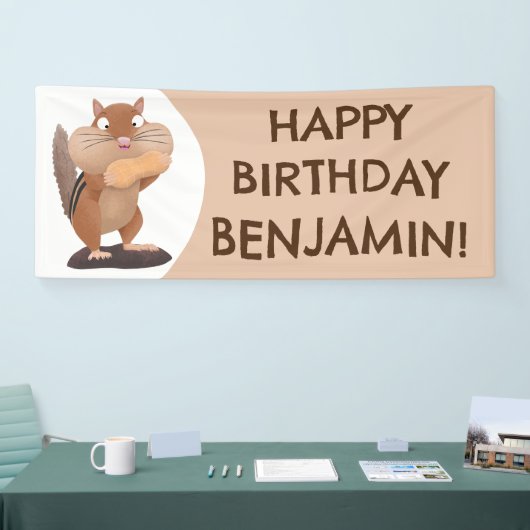 Schattigee grappige chipmunk gepersonaliseerde car spandoek (Beurs)