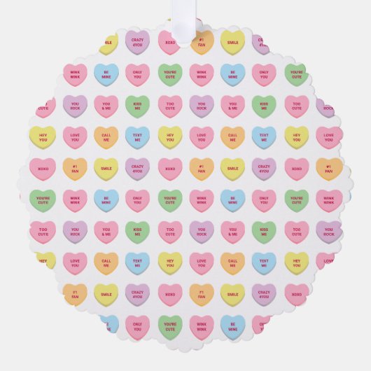 Schattigee grappige conversatie harten Valentijnsd Ornament Kaart (Voorkant)