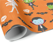 Schattigee grappige Dracula Halloween Vampire op s Cadeaupapier (Rol Hoek)