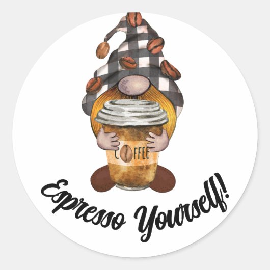 Schattigee grappige Expresso sticker (Voorkant)