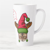 Schattigee Grappige Gepersonaliseerde Kat in Xmas Latte Mok (Rechts)