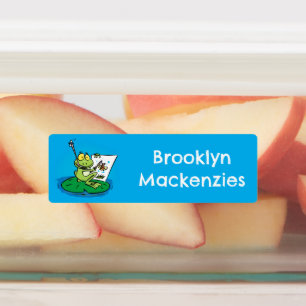 Schattigee grappige groene kikker cartoon geperson labels