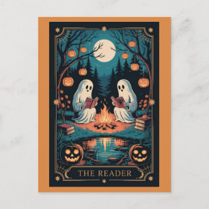 Schattigee Grappige Herfst Halloween Tarot Ghost L Briefkaart