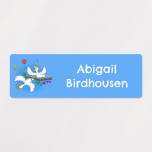 Schattigee grappige kaketoe vogels cartoon geperso labels (Design 1)