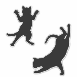 Schattigee grappige kat silhouet sticker