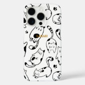 Schattigee Grappige Kat Tekenen Zwart Wit Motief Case-Mate iPhone Case (Achterkant)