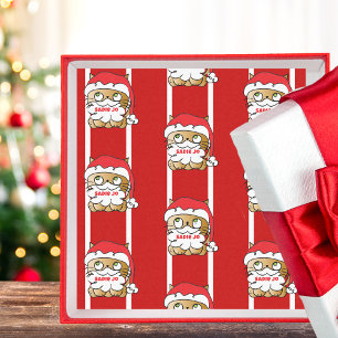 Schattigee Grappige Kerst Cartoon Kat Gepersonalis Tissuepapier