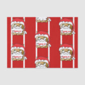 Schattigee Grappige Kerst Cartoon Kat Gepersonalis Tissuepapier (Voorkant)