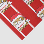 Schattigee Grappige Kerst Cartoon Kat Gepersonalis Tissuepapier (Detail)