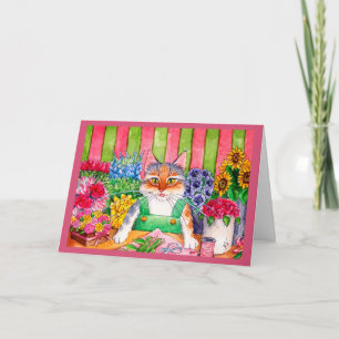 Schattigee grappige kitten kattenbloem begroeting kaart