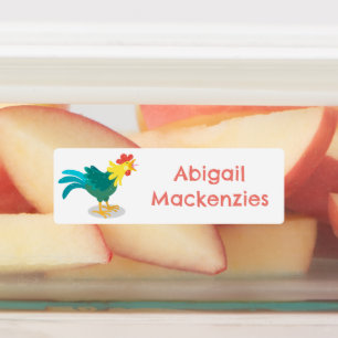 Schattigee grappige kraaiende haan cartoon geperso labels