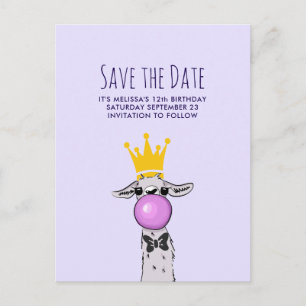 Schattigee Grappige Llama Illustratie Partij Opsla Briefkaart