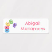 Schattigee grappige macarons cartoon gepersonalise labels (Design 1)