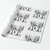 Schattigee grappige notenkrakers kerstversiering cadeaupapier (Uitgerold)