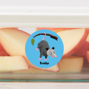 Schattigee grappige opossum opknoping gepersonalis labels