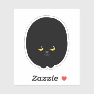 Schattigee Grappige Overstuur Staring Black Cat An Sticker