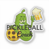 Schattigee Grappige Pickleball Coach Custom Sticker (Voorkant)