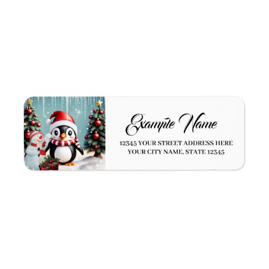 Schattigee grappige pinguïn. etiket (Voorkant)