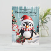 Schattigee grappige pinguïn. kaart (Staand voorkant)