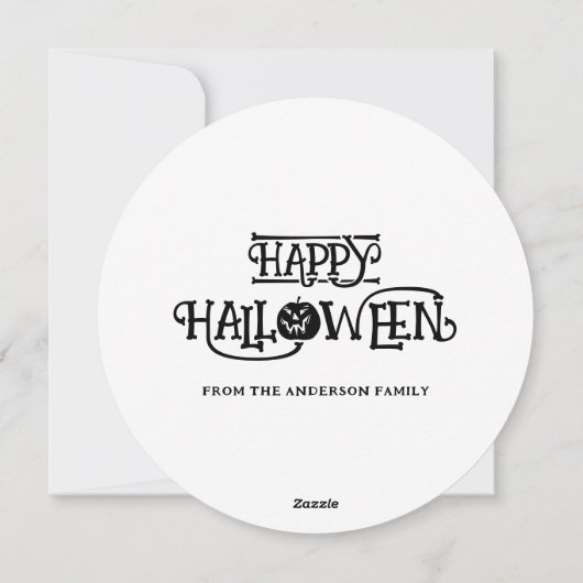 Schattigee Grappige Pompoenen Haunted House Hallow Feestdagenkaart (Achterkant)