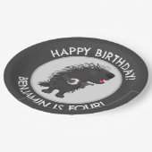 Schattigee grappige porcupine gepersonaliseerde ve papieren bordje (Gekanteld)