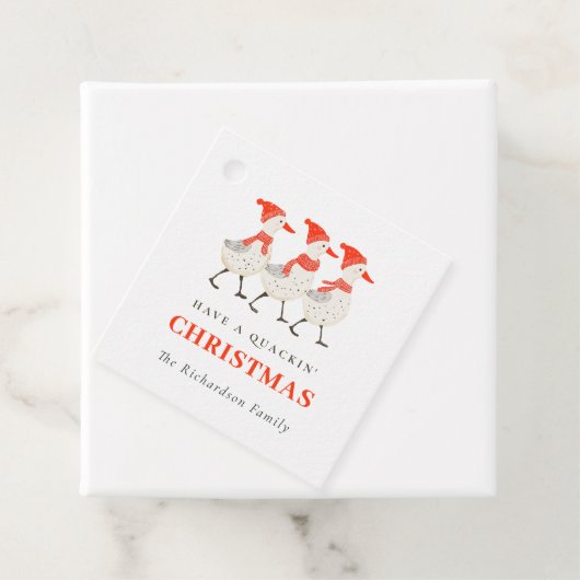 Schattigee Grappige Rode Winter Knetterende Kerst  Bedankjes Labels (In situ)