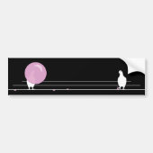 Schattigee Grappige Roze Bubble Gum Birds Op Een D Bumpersticker (Voorkant)