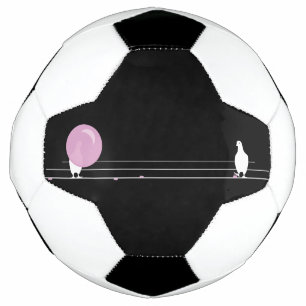 Schattigee Grappige Roze Bubble Gum Vogels Op Een Voetbal