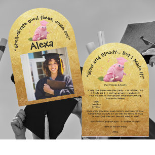 Schattigee Grappige Snail Foto Afstudeerfeest Kaart