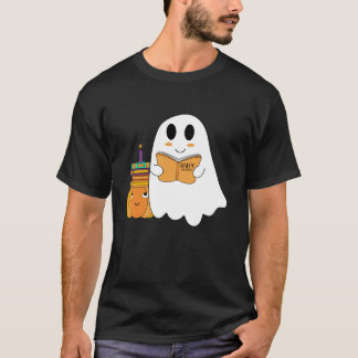 Schattigee Grappige Spooky Ghost Leesboeken Pompoe T-shirt