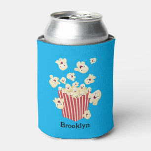 Schattigee grappige springen popcorn cartoon blikjeskoeler
