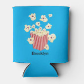 Schattigee grappige springen popcorn cartoon blikjeskoeler (Voorkant)