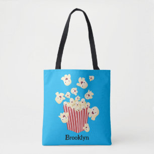 Schattigee grappige springen popcorn cartoon draagtas