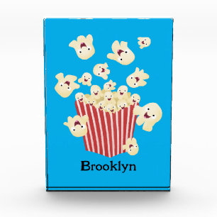 Schattigee grappige springen popcorn cartoon fotoblokken