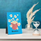 Schattigee grappige springen popcorn cartoon fotoplaat (Zijkant)