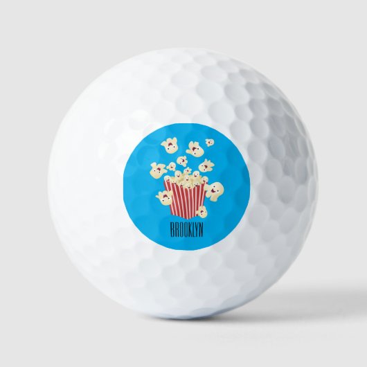 Schattigee grappige springen popcorn cartoon golfballen (Voorkant)
