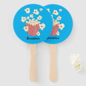 Schattigee grappige springen popcorn cartoon handwaaier (Voorkant en achterkant)