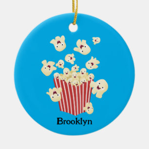Schattigee grappige springen popcorn cartoon keramisch ornament