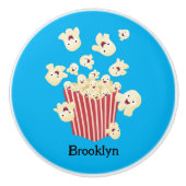 Schattigee grappige springen popcorn cartoon keramische knop (Voorkant)